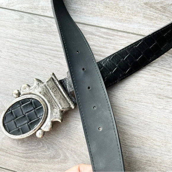 Kudos Braided Leather Belt With NBEL Vintage Buckle Made in  Italy Unisex - Picture 10 of 14